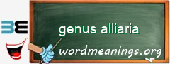 WordMeaning blackboard for genus alliaria